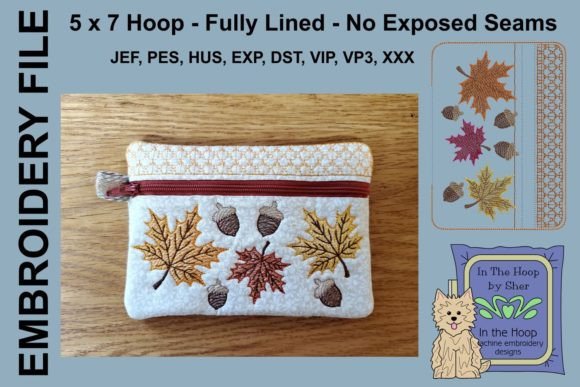 Review: Autumn Leaf Zipper Bag Embroidery Design